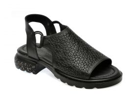 Sandale casual GRYXX negre, 612052, din piele naturala