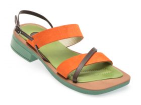 Sandale casual GRYXX portocalii, 4403410, din piele intoarsa