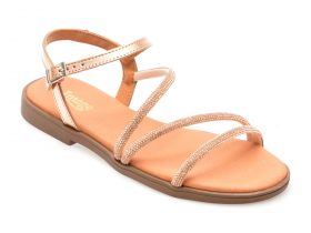 Sandale casual IMAGE bronz, BRADES, din piele naturala