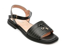 Sandale casual IMAGE negre, 5572404, din piele naturala