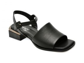 Sandale casual IMAGE negre, 582161, din piele naturala