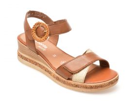 Sandale casual REMONTE maro, D30671, din piele naturala