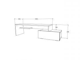 Comoda TV Deli, Antracit/Alb, 120 x 40 x 40 cm