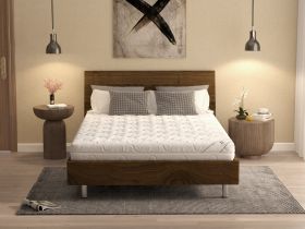 Saltea cu spumă poliuretanică Somnart HypoallergenicMed Bumbac 140x190, înălțime 16 cm, hipoalergenică, husă cu fermoar, rulată, fermitate medie