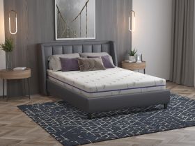 Saltea cu memorie Somnexpert Lavanda 180x200, înălțime 16 cm, ortopedică, husă tratată cu lavandă, lavabilă, cu fermoar, rulată, fermitate medie