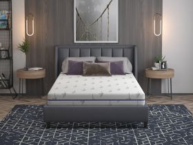 Saltea cu memorie Somnexpert Lavanda 180x200, înălțime 16 cm, ortopedică, husă tratată cu lavandă, lavabilă, cu fermoar, rulată, fermitate medie