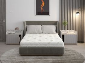 Saltea cu spumă poliuretanică Confort 4Family Aloe Vera 180x190 Somnart, înălțime 14 cm, husă lavabilă și detașabilă cu fermoar, fermitate medie