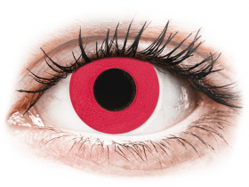 Lentile de contact colorate CRAZY LENS - Solid Red - lentile zilnice cu dioptrie (2 lentile)