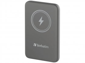 Baterie portabila Verbatim 10.000mAh Charge'n'Go Magnetic Wireless, Gri