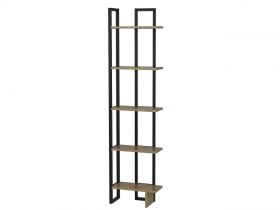 Biblioteca Alice, Zena Home, 45x22x180 cm, natural/negru