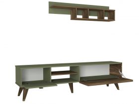 Mobilier pentru living Heron, Tera Home, 2 piese, 180x32.5x48 cm, maro/verde