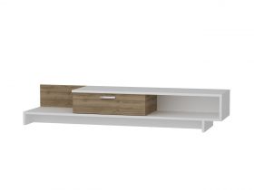 Comoda TV, Wooden Art, Wrap White Walnut, 161.8x30.6x39 cm