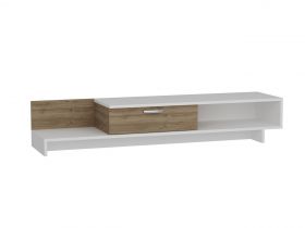 Comoda TV, Wooden Art, Wrap White Walnut, 161.8x30.6x39 cm