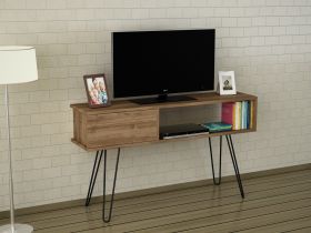 Comoda TV Lara, Furny Home, 120x29.5x68.5 cm, maro