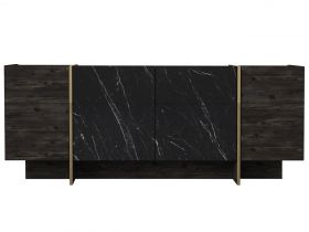 Bufet Veyron, Talon, 180 x 75.5 x 46.6 cm, negru/auriu