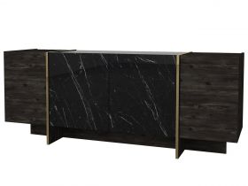 Bufet Veyron, Talon, 180 x 75.5 x 46.6 cm, negru/auriu