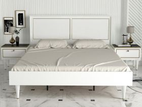 Pat Double Ravenna White, Talon, 160 x 200 cm, alb/auriu