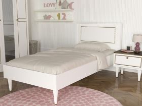 Pat Single Ravenna White, Ametti, 90 x 190 cm, alb/auriu