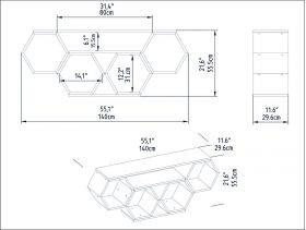 Comoda TV, Retricy, Bal, 140x29.6x55.5 cm, PAL, Alb / Sonomo