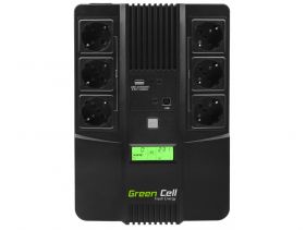 ups line interactiv 600va/360w, afisaj lcd, ups06 aio greencell