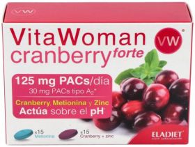 Supliment pentru sanatatea tractului urinar cu merisoare Vitawoman Cranberry Forte, 30 capsule, Eladiet