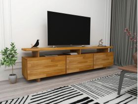 Comoda TV, Woodface, Verona, 174x52x30 cm, Lemn, Stejar