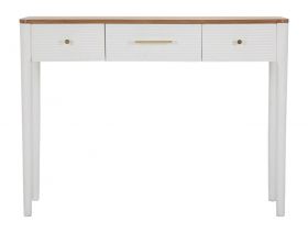 Consola, Matera, Mauro Ferretti, 107 x 37 x 80 cm, lemn frasin/lemn pin/MDF/fier, alb/maro