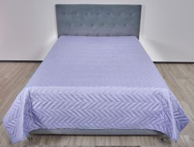 Pachet 1 Set SomnART gama Coral, Pilota 200x220 cm si 2 perne 50x70 cm + Cuvertura Microfibra, 210x240, Lavander