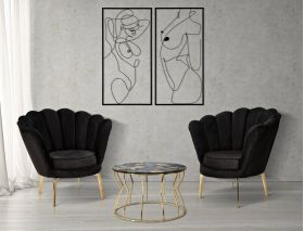 Set 2 tablouri 3D Body Simply, Mauro Ferretti, 50x100 cm, fier, negru