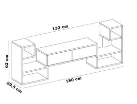 Comoda TV, Decorotika, Sharp, 180x62x29.5 cm, Alb