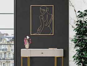 Decoratiune de perete 3D Gold Woman, Mauro Ferretti, 80 x 60 cm, fier, auriu