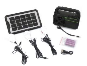 Kit solar GD-8081 Radio cu lampa multifunctionala panou solar si 3 Becuri