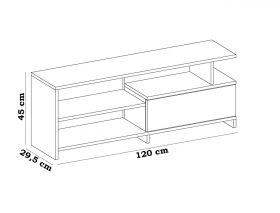 Comoda TV Else, Decorotika, 120x29.5x45 cm, alb