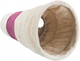 Tunel pentru Pisici, XXL, 35 x 115 cm, Bej/Fuchsia, 43008