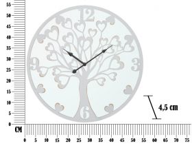 Ceas de perete Heart Tree, Mauro Ferretti, 55 cm, fier, alb