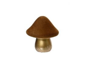 Decoratiune Mushroom, Decoris, 13x16x18.5 cm, teracota, maro