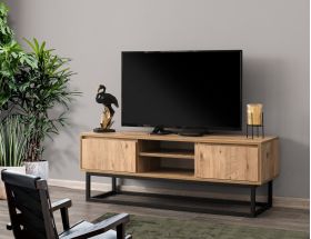 Comoda TV Belinda 140, Kalune Design, 140x40x50 cm, maro