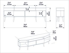 Comoda TV, Retricy, Dennis, 180x35x58.6 cm, PAL, Nuc / Negru