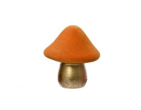 Decoratiune Mushroom, Decoris, 13x16x18.5 cm, teracota, portocaliu