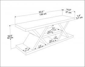 Comoda TV, Zena Home, Massi, 136x42x37 cm, PAL, Stejar