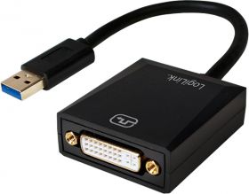 Adaptor Logilink 1x USB 3.0 Male - 1x DVI Female