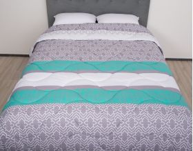 Pilota de iarna matlasata Selena Somnart, 180x200 cm, policotton imprimat, sezon rece, 400 g/mp