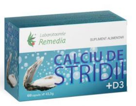 Calciu din Stridii si D3, 60cps - REMEDIA