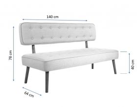 Canapea fixa Westwood Loveseat, Zeon, 2 locuri, 140x64x78 cm, lemn, albastru inchis