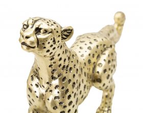 Decoratiune, Mauro Ferretti, Leopard, 33 x 7.7 x 19.5 cm, polirasina, auriu/negru