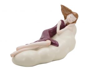 Decoratiune Dolly On A Cloud , Mauro Ferretti, 25x11x16 cm, polirasina, rosu inchis