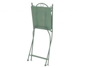 Scaun pentru gradina Orleans, Decoris, 38.5 x 46.5 x 89 cm, pliabil, fier/ceramica, verde