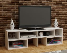 Comoda TV, Decorotika, Care, 136.8x40x29.5 cm, Alb