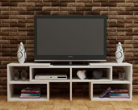 Comoda TV, Decorotika, Care, 136.8x40x29.5 cm, Alb