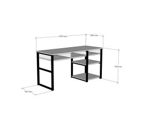 Birou, Puqa Design, Serho, 150x75.8x58.4 cm, PAL, Alb/Negru